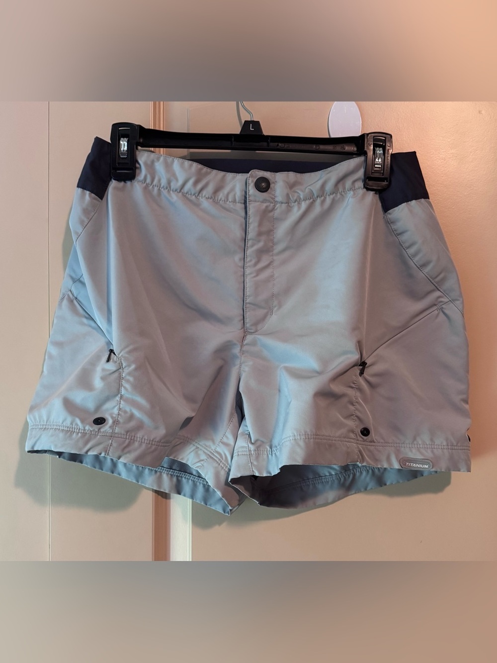 Columbia Gray Athletic Shorts with Navy Accents Women